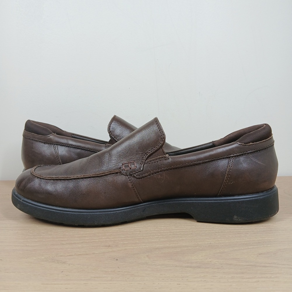 Geox Loafers Mens 11 Brown Leather Respira Comfort Slip On Casual Walking View 4